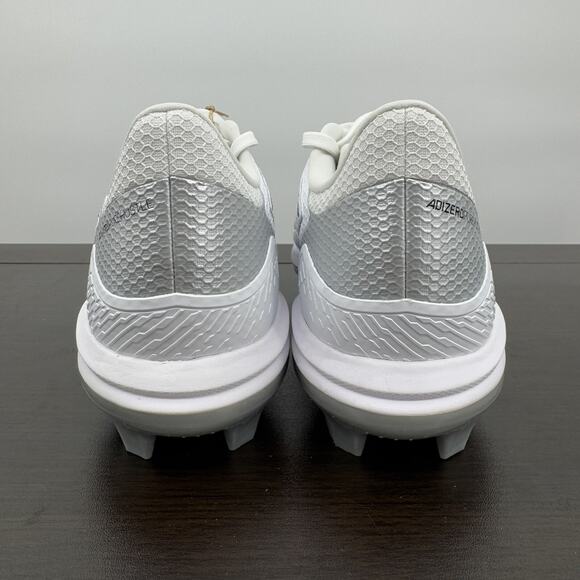 Adizero PureHustle 3 TPU Softball Cleats Adidas White Black Silver IG7137 Sz 9.5 - Picture 4 of 14